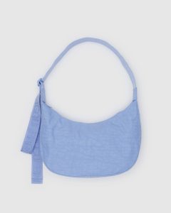Medium Nylon Crescent Bag French Blue