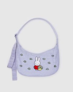 Medium Nylon Crescent Bag Embroidered Miffy
