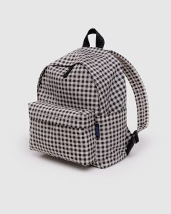 Medium Nylon Backpack Black & White Gingham