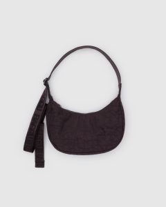Small Nylon Crescent Bag Chocolate Plum