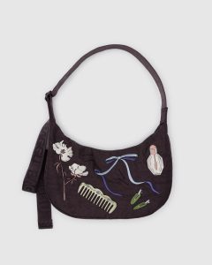 Medium Nylon Crescent Bag Embroidered Get Ready With Me
