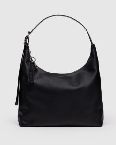 Recycled Leather Shoulder Bag Black