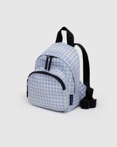 Mini Nylon Backpack Light Blue Gingham