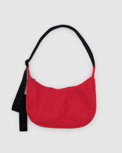 Medium Nylon Crescent Bag Candy Apple Black Strap
