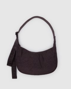 Medium Nylon Crescent Bag Chocolate Plum