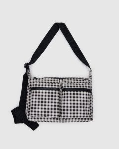 Medium Cargo Crossbody Black & White Gingham