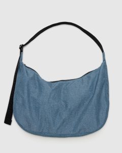 Large Nylon Crescent Bag Digital Denim