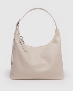Recycled Leather Shoulder Bag Stone